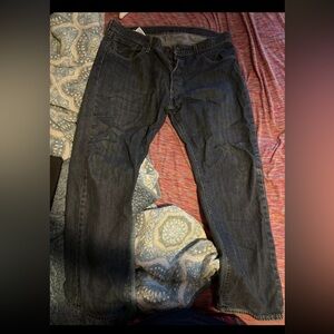 Levi's Men's 501 38W x 30L Fit Jeans - Dark Stonewash button fly